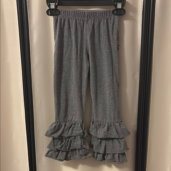 Ruffle Butts Gray Leggings with Cascading Ruffles - Picture 1 of 4